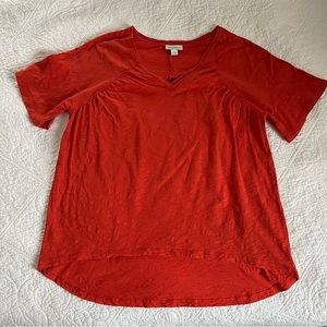 100% Cotton Flowy Sundance Shirt Bright Orange - Generous Size Medium